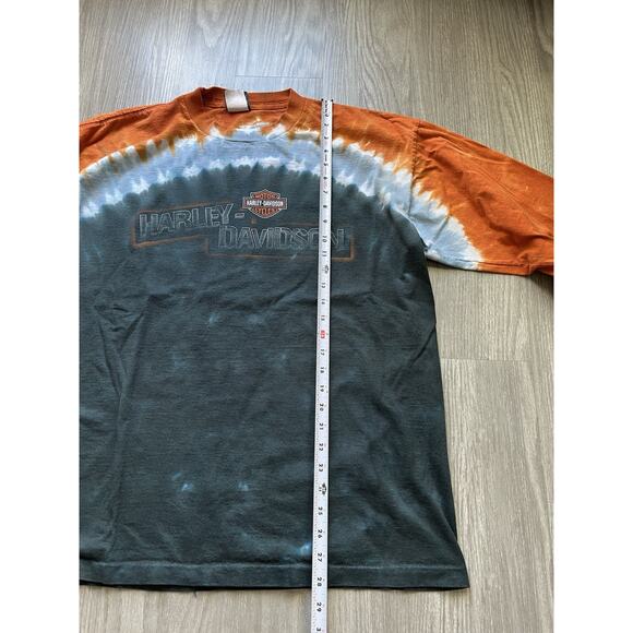 Vintage Harley Davidson Tie Dye Long Sleeve Shirt Large Made in USA Cortland - Picture 7 of 8